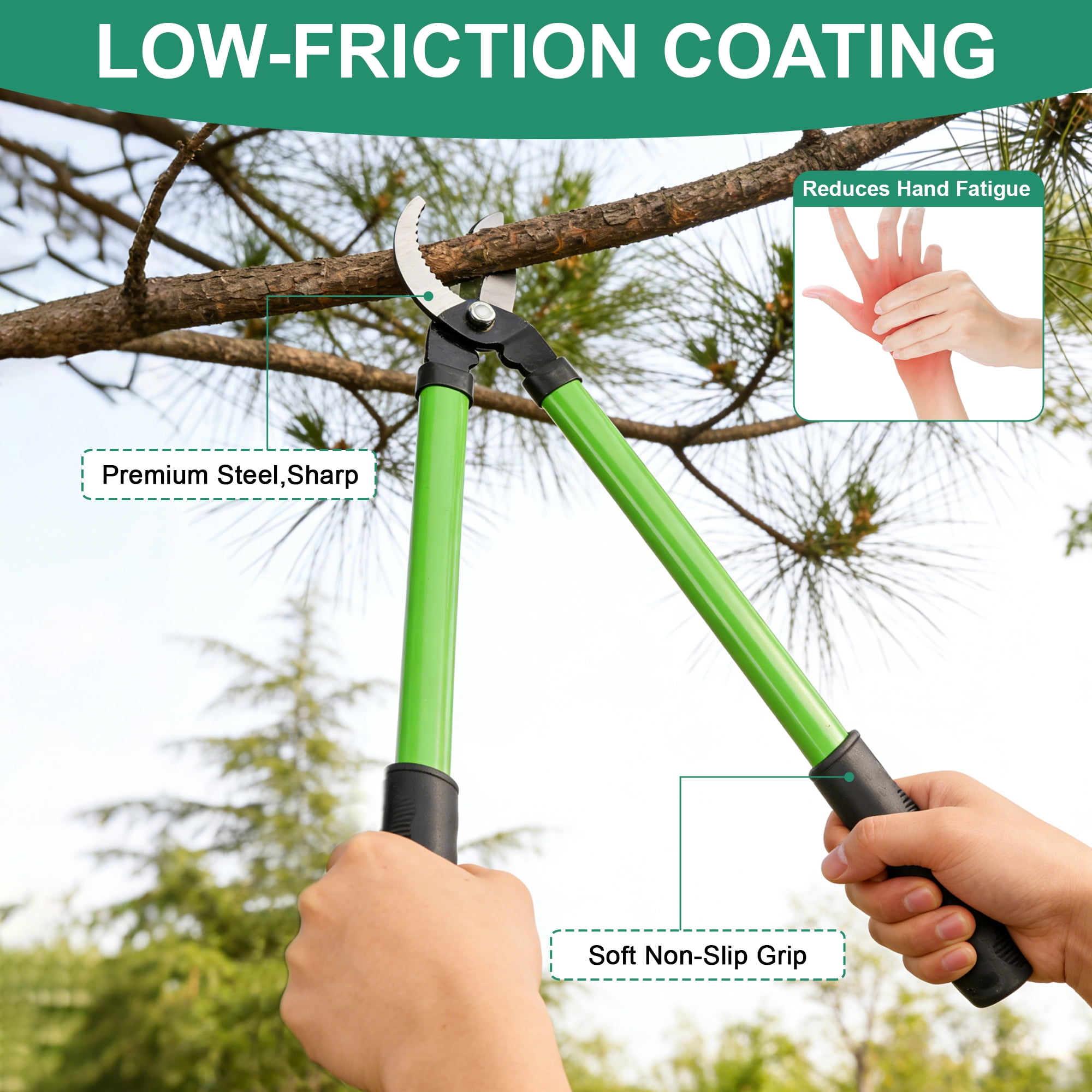 3PCS Loppers Shears Pruners Set, Professional Branch Cutter Tree Trimmer, Garden Shears for Yard, Lawn, Shrubs, Hedges, Outdoor Gardening