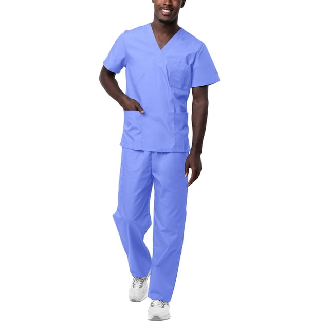 Sivvan Unisex Classic Scrub Set V-Neck Top/Drawstring Pants (Available in 15 Solid Colors)
