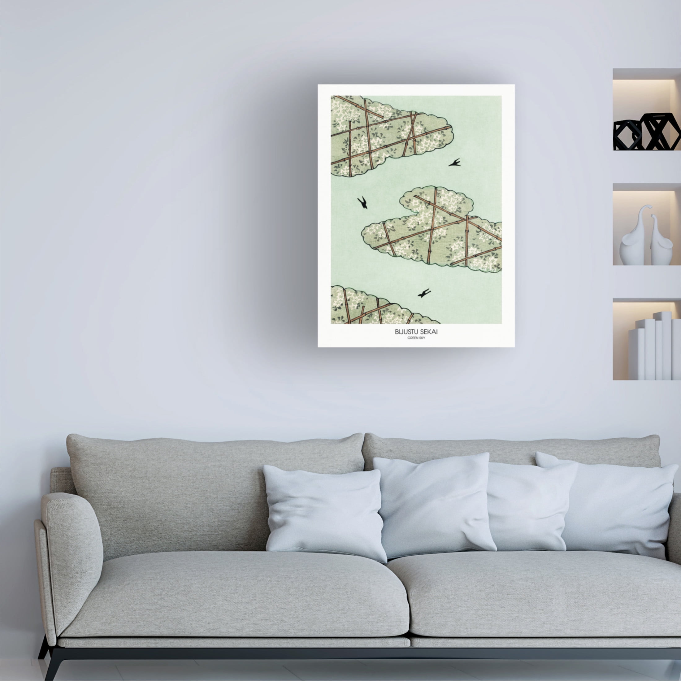 Canvas Wall Art - Pictufy 'Green Sky' Wall Art for Living Room, Bedroom, or Office Décor by Trademark Fine Art - 24 x 32 Inches