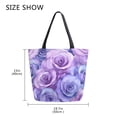 thumbnail image 5 of Large Canvas Bag 13.5x5.1x15 Inch Canvas Bag Shopping Canvas Bag Suitable For Outing Shopping Travel Out Of Large Capacity Storage Cartoon Purple Roses, 5 of 9