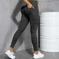 thumbnail image 2 of ZHYou Womens Mineral Wash Leggings,with Cargo Pockets,High Waisted,Stretch,Tights for Active Casual Wear,Dark Gray,Size S, 2 of 9