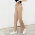 thumbnail image 6 of WRKEKC Casual Pants for Women, Wide Leg Pants for Women, Ladies' Solid Color High Waist Hanging Loose Straight Casual Ice Silk Wide Leg Pencil Pants, 6 of 6