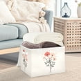 thumbnail image 3 of Yayeee Collapsible Cube Storage Bin with Lid Fabric Closet Decorative Basket with Handles, Pink Flower, 3 of 7