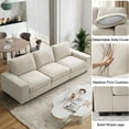 thumbnail image 4 of Fairyland 100" Modular Sofa with Seats Storage, Comfy 3-Seater Chenille Fabric Couch for Living Room, Office, Apart W/Deep Seat, USB Charging, Upholstered Couch with Removable Cover,Beige, 4 of 6