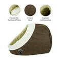 thumbnail image 4 of SUSSEXHOME Pets 13.8 x 17.7 x 13.8 Inches Washable Dog Bed for Small Dogs - Cozy Pet Tent Design Plush Dog Cave Bed - Semi Covered Hooded Cat Bed - DARK BROWN, 4 of 7