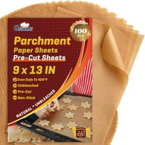 GSSKIME 9x13 Inch Unbleached Non-Stick Parchment Paper Sheets for Baking, Grilling, Air Fryer, Steaming,100PCS Baking Paper Perfect for Bread, Cakes, Cookies