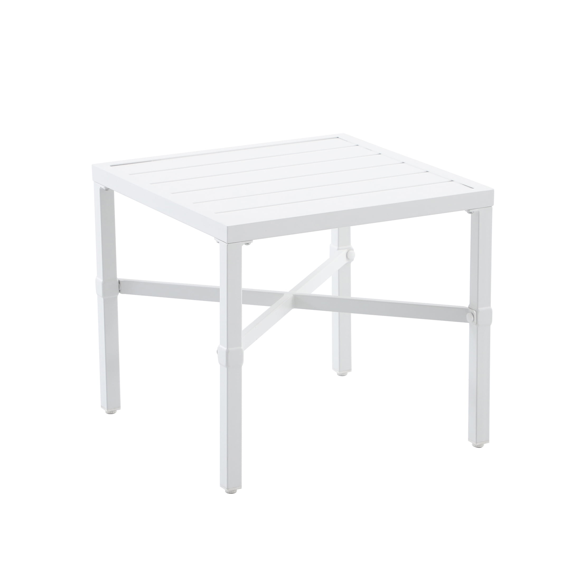 My Texas House Cambria Outdoor Steel End Table, White