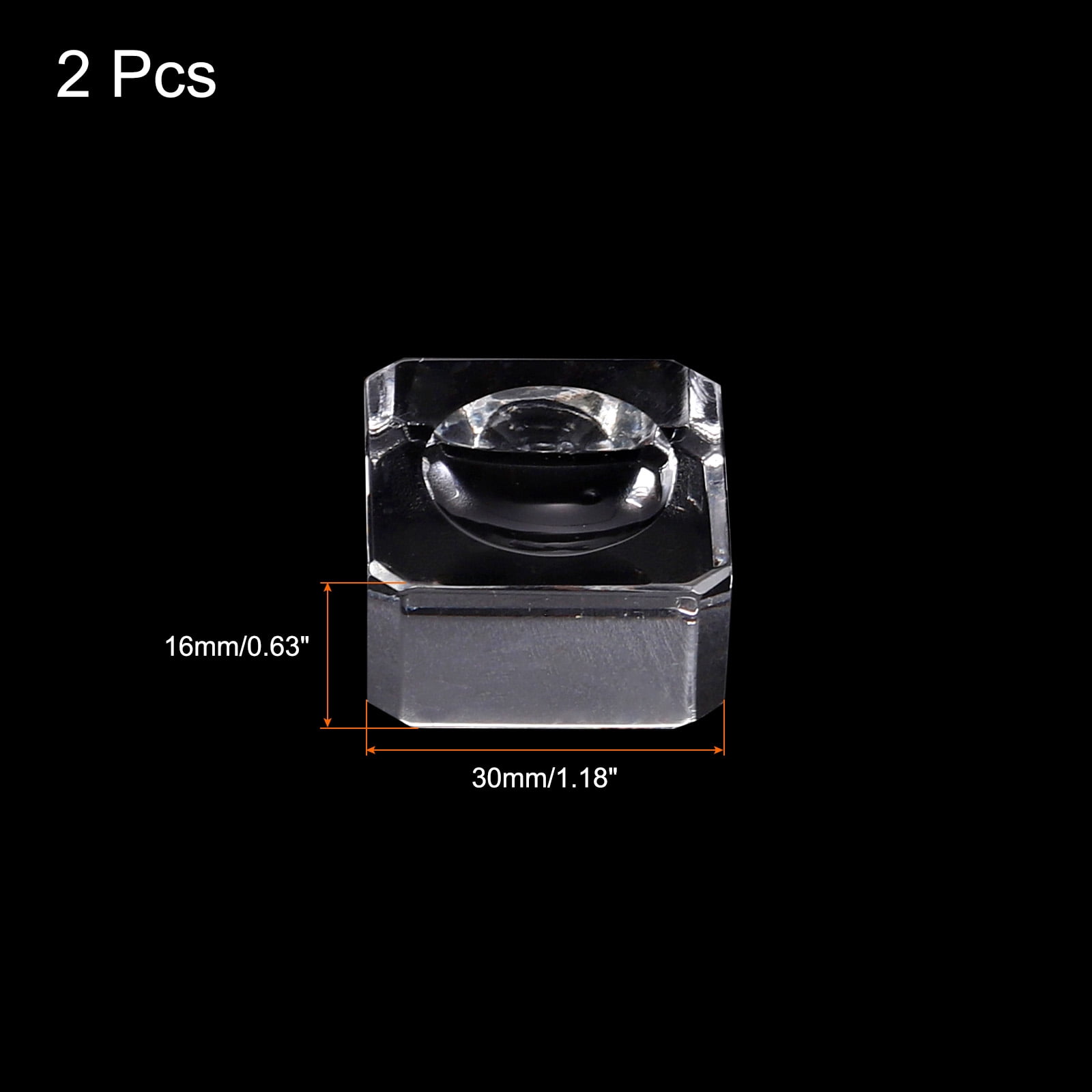 Unique Bargains 2pcs Crystal LED Display Base Holders Transparent 1.18" x 1.18" x 0.63"