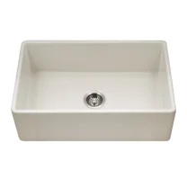 Houzer Platus 30 in Biscuit Fireclay Apron Front Farmhouse Single Bowl Kitchen Sink - PTS-4118 BQ