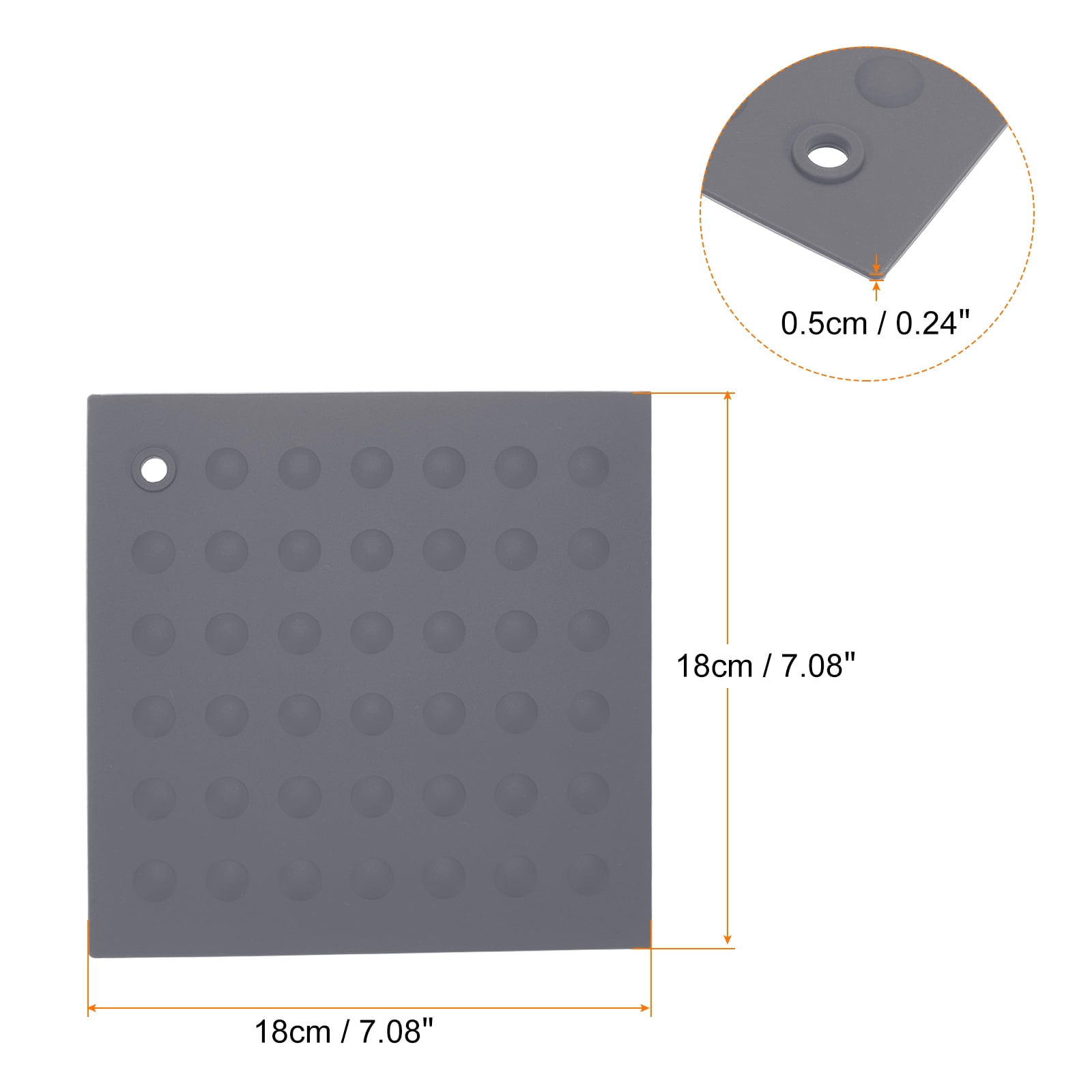 Uxcell 4pcs Silicone Trivet Pot Holder for Kitchen Heat Resistance Table Pad Trivet Placemats-Dark Grey