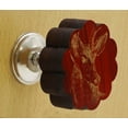 thumbnail image 2 of IBA Indianbeautifulart Boutons Gravés Rouges 10 Pcs Meubles Boutons en Bois Festonné Tiroir Rustique, 2 of 3