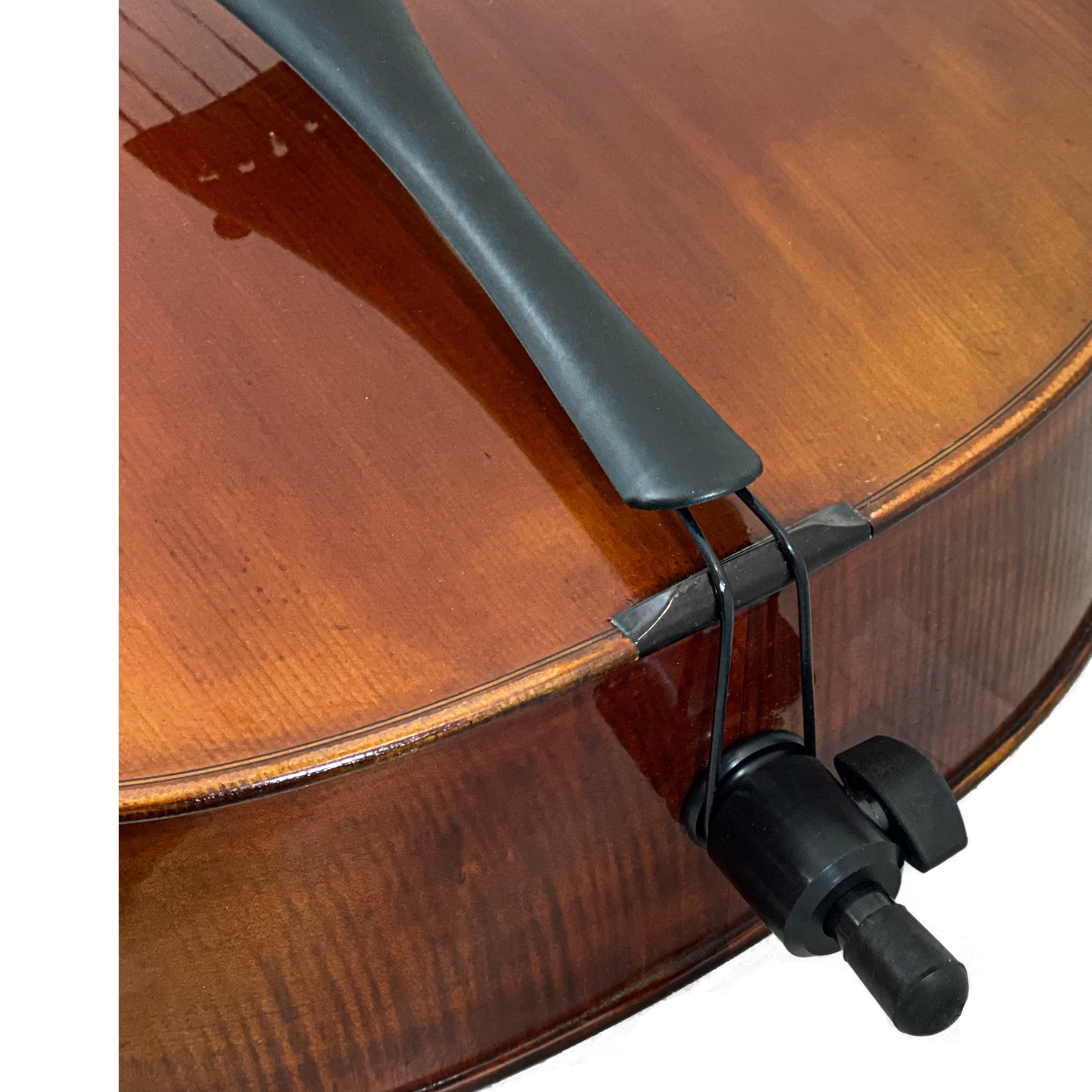 D’Luca Flamed Ebony Inlaid Professional Cello Outfit W/Padded Gig Bag, 3/4 Size