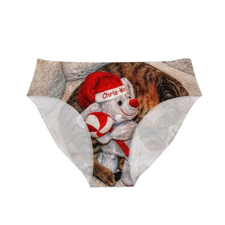

CaComMARK PI Women Underwear Clearance Women s Christmas Printed Underwear Briefs Casual Comfortable Underwear Women s Underwear Rollbacks Gray
