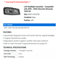 thumbnail image 2 of Left Headlight Assembly - Compatible with 2005 - 2006 Chevy Silverado 2500 HD, 2 of 2