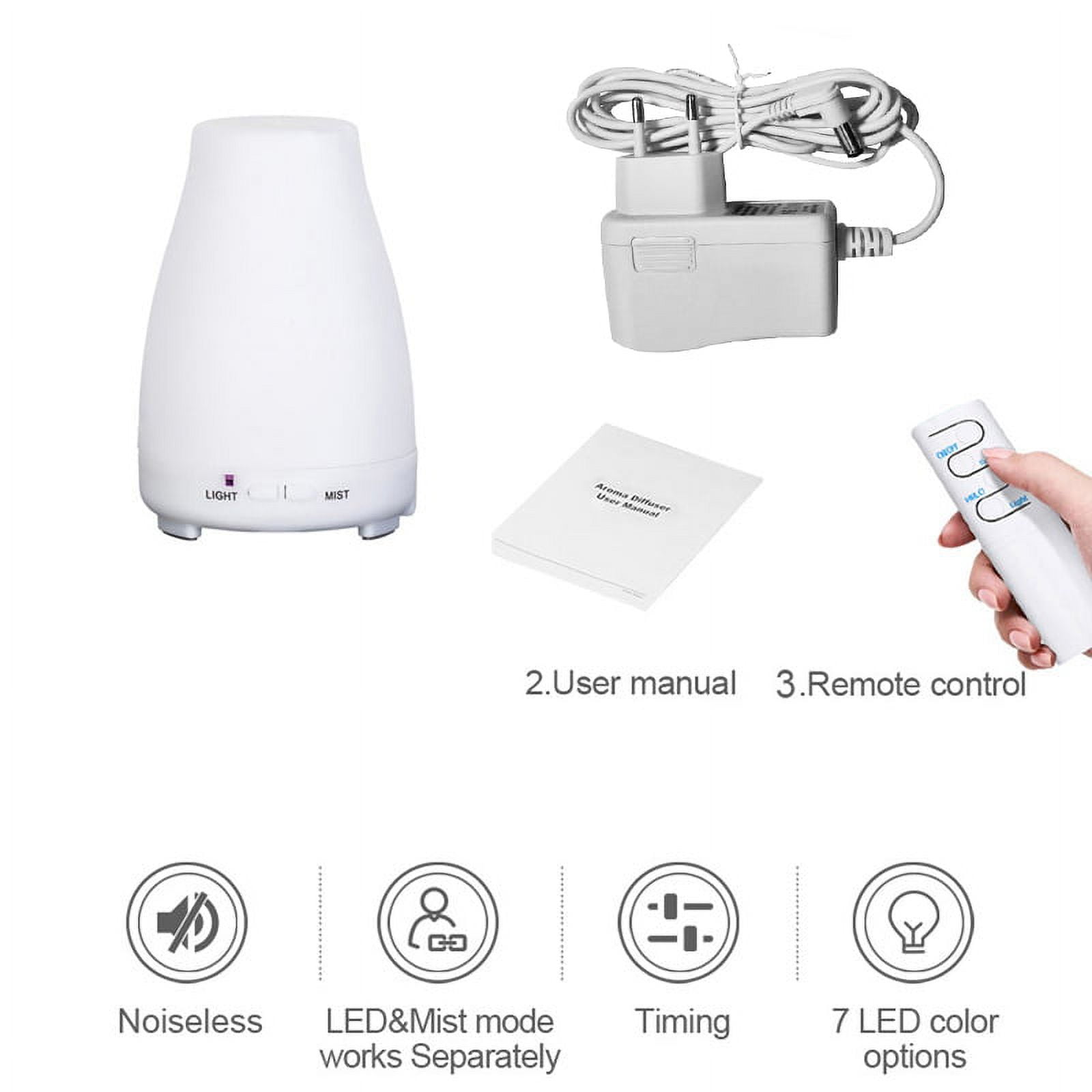 OUSITAI 7-Color LED Essential Oil Diffuser Aromatherapy Cool Mist Ultrasonic Humidifier for Home Office Bedroom Room USB Aromatherapy Humidifier