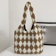 thumbnail image 1 of Bolso esponjoso para mujer, bolso Hobo sencillo de gran capacidad, bolso de invierno para niñas con entramado de diamantes, 1 of 7