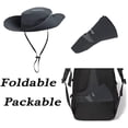 thumbnail image 3 of Womens Summer Sun Hat Beach Hats Wide Brim Outdoor UV Protection Hat Foldable Ponytail Bucket Cap, 3 of 7