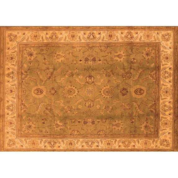 Ahgly Company Indoor Rectangle Oriental Orange Traditional Area Rugs, 2' x 5'