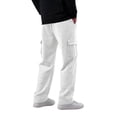 thumbnail image 5 of Men's Plus Wide Leg Baggy Sweatpants Elastic Waist Cargo Jogger Pants with Side Pockets for Gym Lounge Casual Wear White XL, 5 of 9