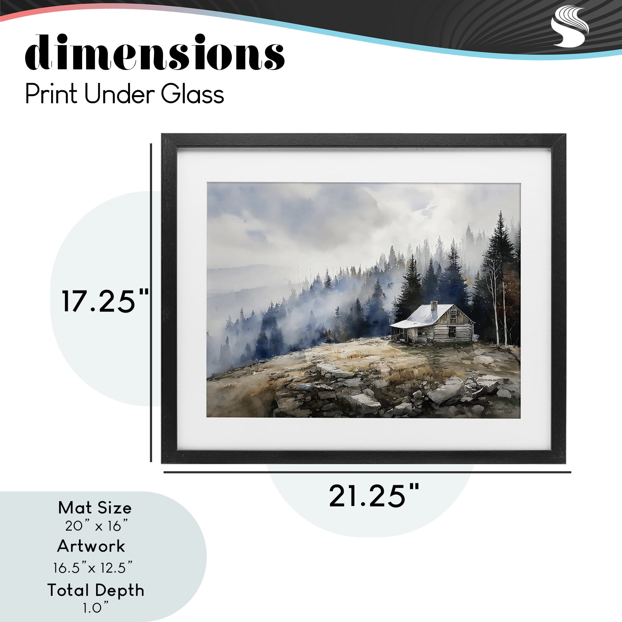 Stupell Industries Misty Cabin on Ridge Black Framed Print Under Glass, design by Franklyn Gregory