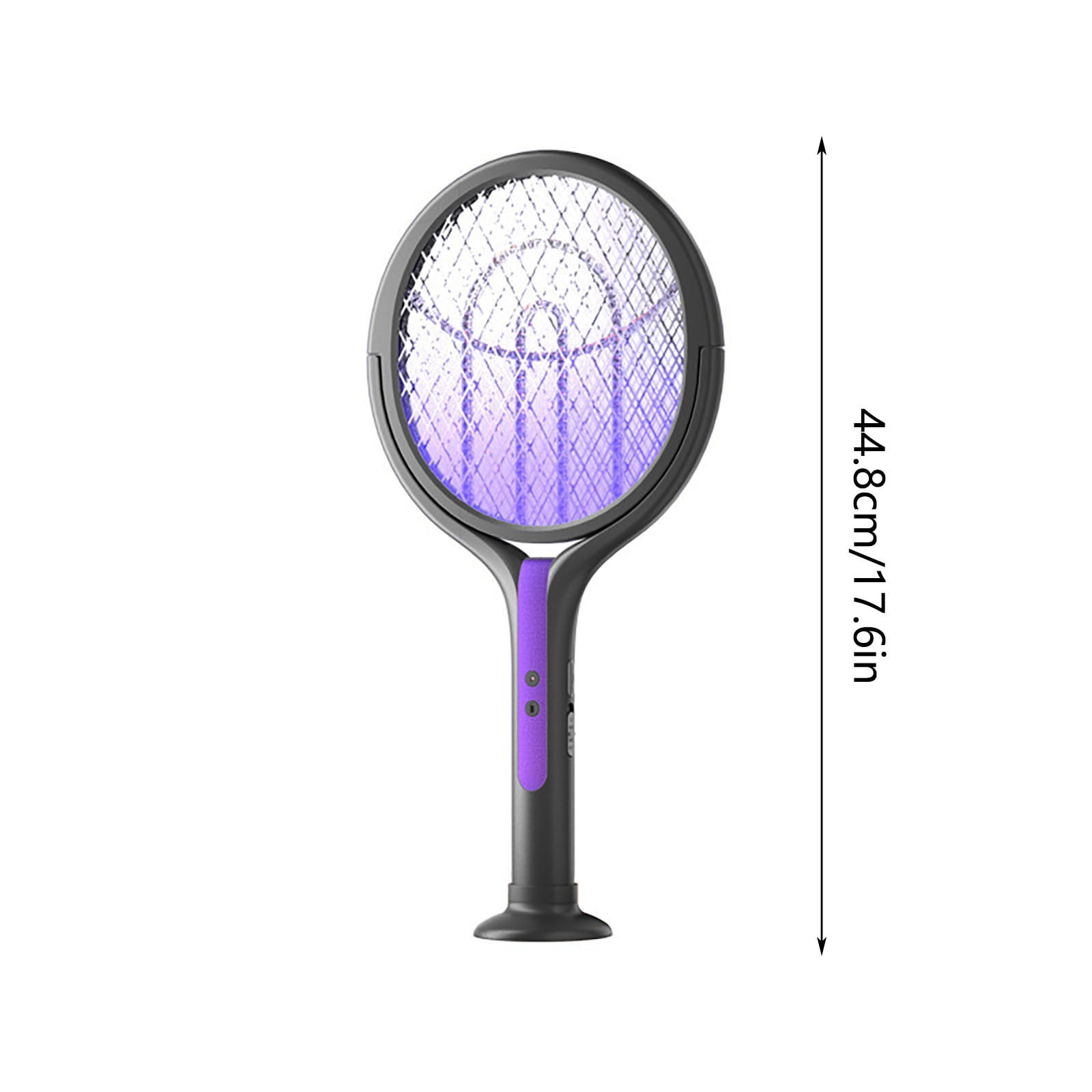 Retractable Electric Fly Swatter USB Rechargeable 2-in-1 Mosquito Zapper with Purple Light Luring 2800V High Voltage Bug Killer Extendable Handle Up to 106cm