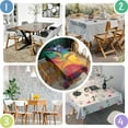 thumbnail image 5 of Colorful Circular Pattern Rectangle Tablecloth 60"x120",Waterproof Polyester Rectangle Table Cloth, Wipeable Spillproof Polyester Tablecloth for Dining, Camping, Indoor and Outdoor, 5 of 5