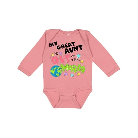 

Inktastic My Great Aunt is Out of This World Gift Baby Boy or Baby Girl Long Sleeve Bodysuit