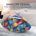 thumbnail image 4 of Yayeee Pillowcase Queen Size Set of 2 Satin Wrinkle Resistant Envelope Pillow Case, Vibrant Art Leaves Pattern, 4 of 8