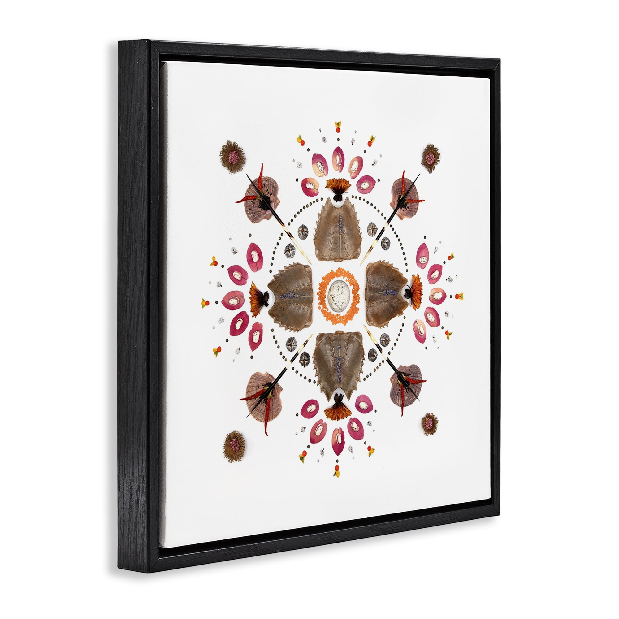Stupell Industries Symmetrical Nautical Collection Black Framed Floater Canvas Wall Art, design by Beth Adoette