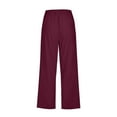 thumbnail image 4 of HAJWOH Capris Pants for Women Cotton Linen Casual Summer Straight Wide Leg Loose Drawstring Elastic Cropped Trouser, 4 of 5