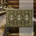 thumbnail image 4 of Amerelle 65TTTAB Filigree Wallplate, 3 Toggle, Cast Metal, Antique Brass, 1-Pack, 4 of 5
