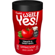 Campbell's Well Yes! Sipping Soup, Tomato and Sweet Basil Soup, Vegetarian Soup, 11.2 Oz Microwavable Cup
