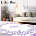 thumbnail image 2 of ODIKA 8'x10' Machine Washable Non-Slip Area Rug, Frosted Lace Interlocking Floral Web with Subtle Lavender Accents High Traffic Rug with Pad, Purple, 614358, 2 of 8