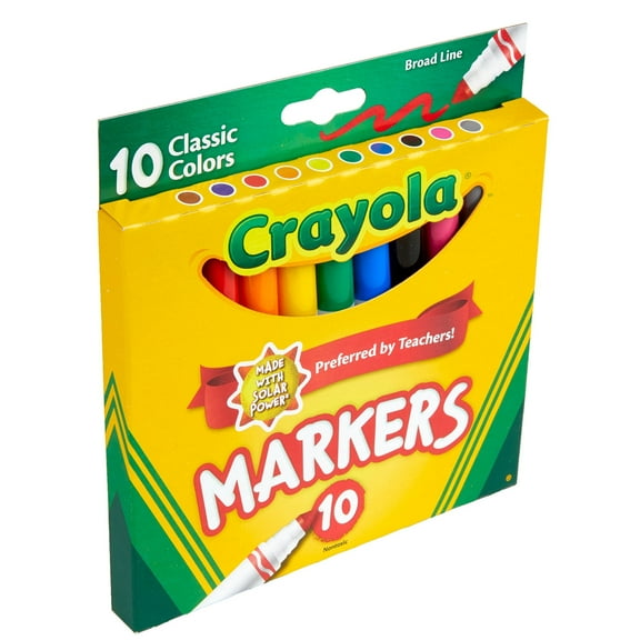 Crayola Broad Line Markers - Value Pack, Broad Point, Multicolor, 6 Count, 1 Pack