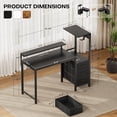 thumbnail image 3 of 44 inch Gaming Desk with Led Lights & Outlets, Computer Desk with 3 Drawers & Shelves, Gamer Desk with Monitor Stand & Side Hooks for Game Room, Home Office,Black, 3 of 8