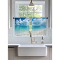 thumbnail image 3 of Ocean Beach Sheer Curtains 2 Panels Set Summer Nature Sea Sky Cloud Scenery Lihgt Filtering Rod Pocket Voile Drape, Semi Sheer Window Curtains for Bedroom Living Room, 52"x54", 3 of 5