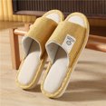 thumbnail image 3 of NOVEDAD DE VERANO 2024, zapatillas de lino para hombre, hogar, interior, antideslizantes, zapatillas de algodón y lino de cuatro estaciones para mujer, silenciosas, 3 of 5