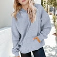 thumbnail image 4 of Mercatoo Cute Hoodies for Teen Girls Cotton Warm Plain Pullover Hoodie Sweatshirts Oversized Long Sleeve Tops Clothes Pockets, 4 of 5