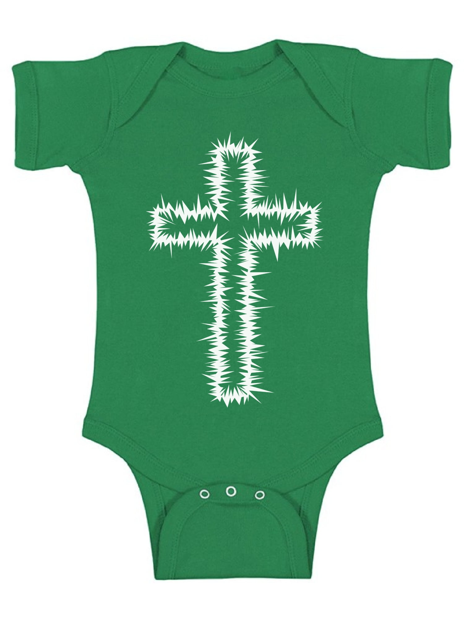 Awkward Styles White Cross Baby Bodysuit Short Sleeve Tops for Newborn