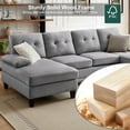 thumbnail image 3 of Soscana 105" Sectional Sofa U Shaped Couch with Double Chaises, Modern Linen Sofa Oversized 4 Seater Couch for Living Room, Apartment, Office, Studio, 3 of 10