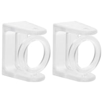 WORGEOUS 2-Pack Self-Adhesive Telescopic Rod Holders for Clothes, Curtain Pole Brackets and Support Bars