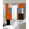 thumbnail image 3 of Burnt Orange Black Grey Blackout Curtains 63 Inches Long for Bedroom,Modern Irregular Geometric Abstract Thermal Insulated Room Darkening Black Out Window Curtain Panels Grommet Living Room Drapes, 3 of 8