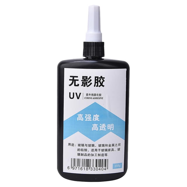 Pegamento UV transparente, adhesivo de alta resistencia de curado ultravioleta para mesa de centro de vidrio, cristal acrílico, 250g