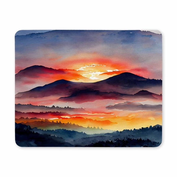 Mountains Mouse Pad, Square Computer Mouse Pads, Washable Mouse Mat with, Gaming Office Home Non-Slip Rubber Base Mousepad