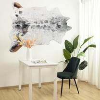 LYENDOS Cowhide rug 3 x 4 Feet,Cow hide rug Durable No-Slip Backing,Faux cowhide rug Thickened Elastic,for Bedroom Living Room Home Office Western Decor