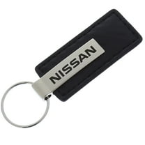 AutoGold Nissan Black CF Carbon Fiber Leather Logo Key Chain Ring Tag Fob Lanyard Metal KC1550.NIS