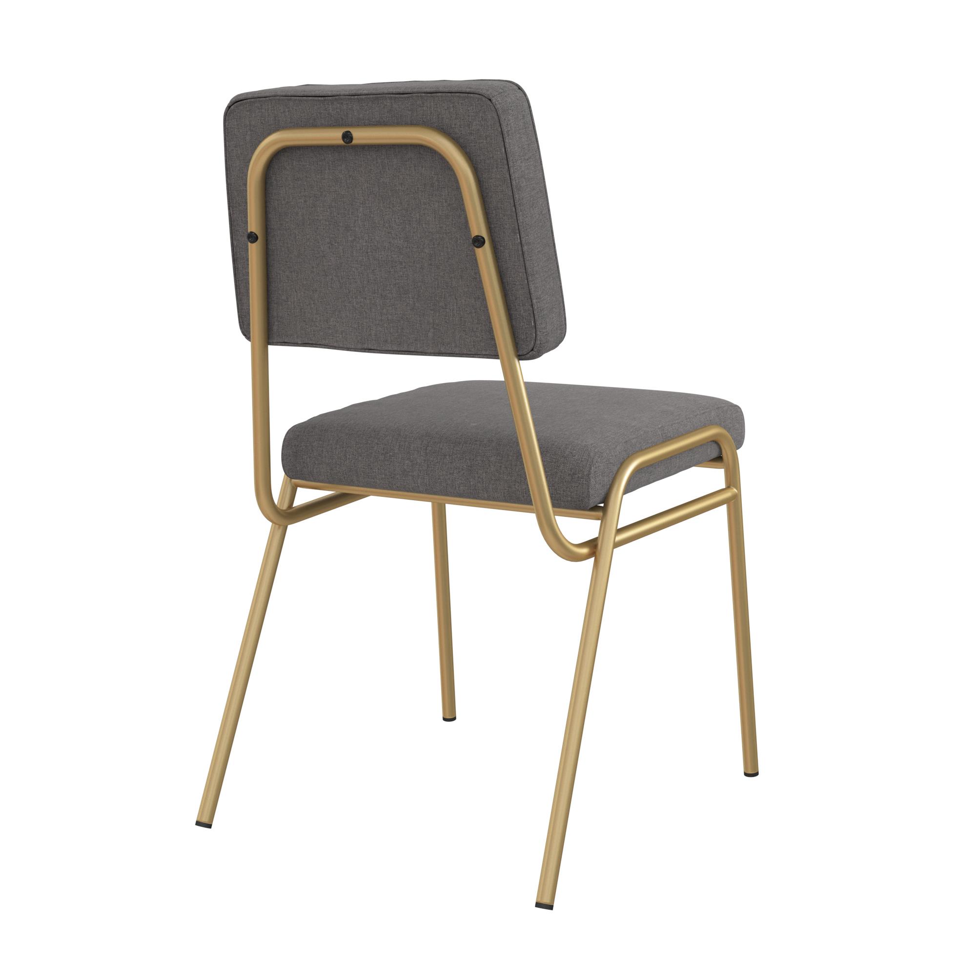 Novogratz Lex Upholstered Dining Chair, Gold Frame & Light Grey Linen Upholstery - image 9 of 14