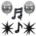thumbnail image 1 of GLASNES 6 globos de disco y estrellas negras para música, 1 of 2