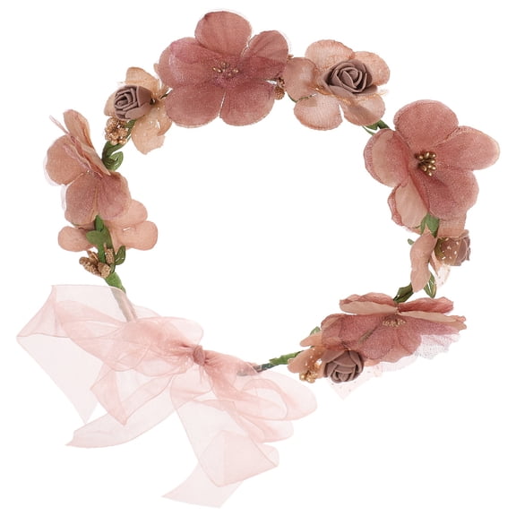WEUVEB Flower Wreath Headband Floral Crown Comfortable Wear Multi 1Set for Weddings Parties Festivals