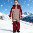 thumbnail image 6 of hoksml Big Kids' All-in-One Snowsuit 2-Tone Waterproof Ski Suit with Hood Fleece Lined Thermal Snow Gear for Active Boys and Girls, 6 of 9